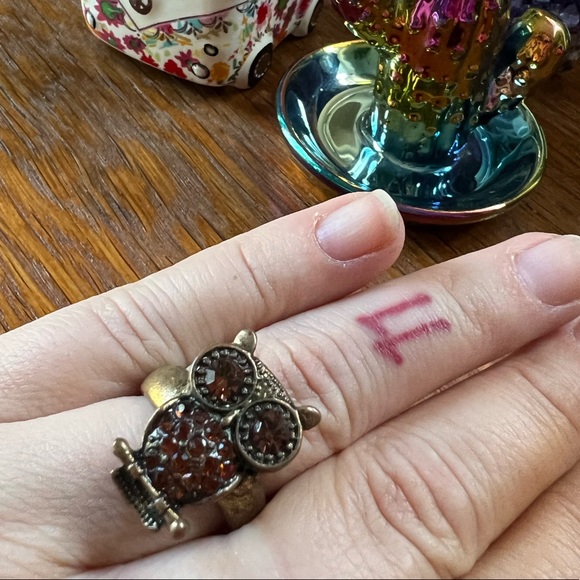 Rustic Owl Rhinestone Ring ✨ - Picture 5 of 7